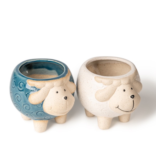 Bougeoir en céramique bicolore en forme de mouton : quand le charme des contes de fées rencontre une lumière chaleureuse et romantique