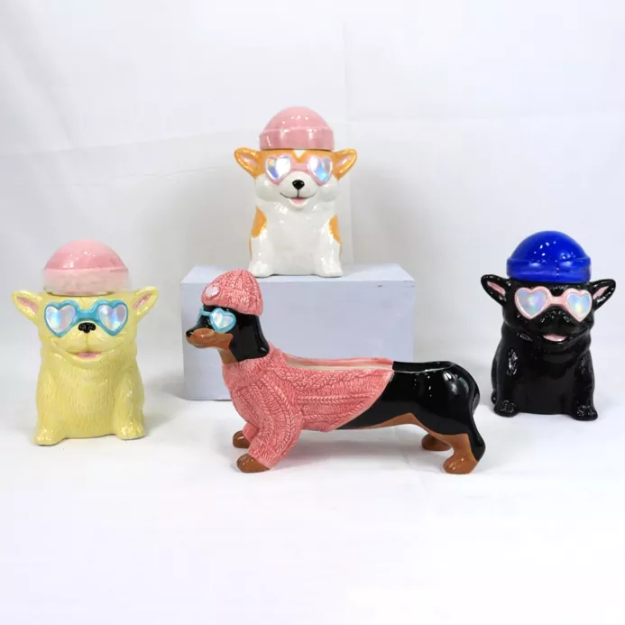 Bougeoir en céramique animal