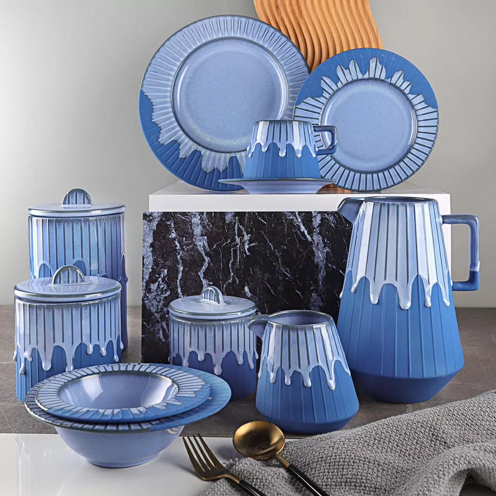 Ensemble de bols en céramique Blue Rhythm