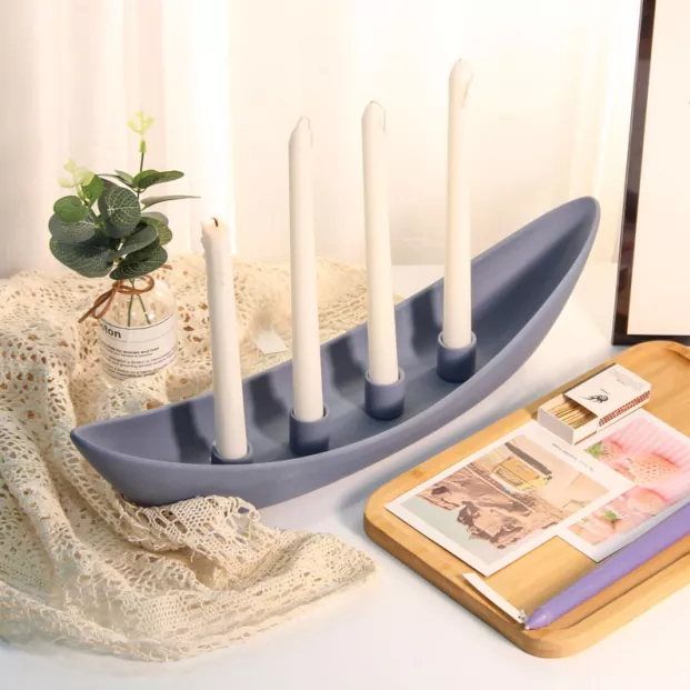Décor de bougeoir en céramique