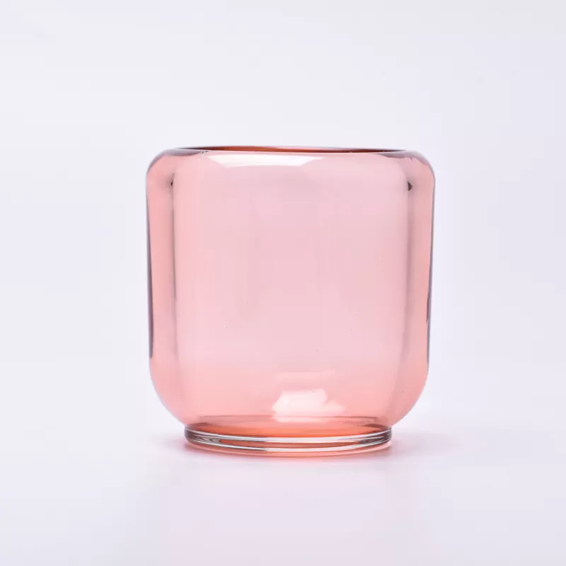 Bougeoir en verre coloré