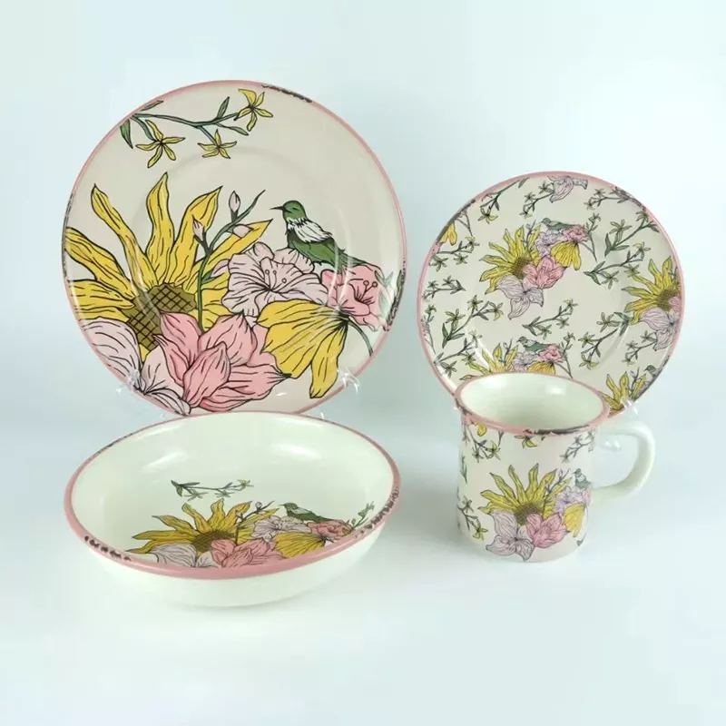 Ensemble de vaisselle en céramique à motif de luxe pour lave-vaisselle