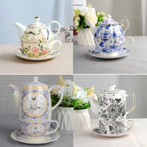 Ensemble de tasses en porcelaine enchantée avec théière