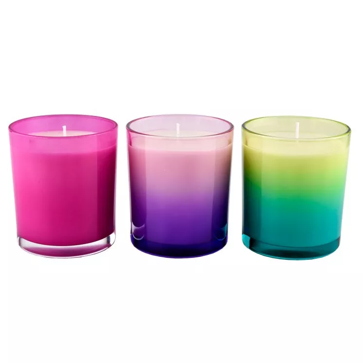 Bougeoir en verre de couleur dégradée