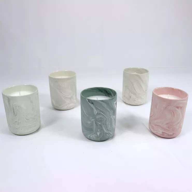 Bougeoir en céramique marbrée